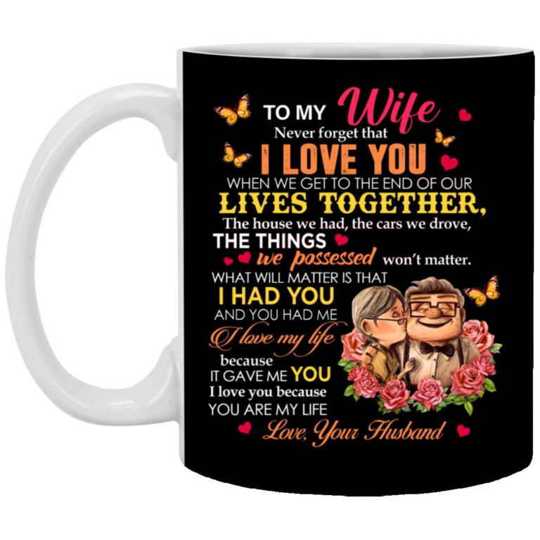 To My Wife Never Forget, Black, 11 oz. White Mug