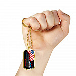 Mom To My Son On Your Wedding Day There Are So Many Emotions That Fill My Heart Today US Flag Dog Tag Pendant Necklace - Dog Tag (Gold Plated)
