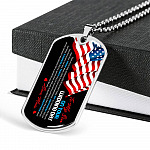 Mom To My Son On Your Wedding Day There Are So Many Emotions That Fill My Heart Today US Flag Dog Tag Pendant Necklace - Dog Tag (Silver)