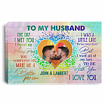 Personalized Photo LGBT To My Husband The Day I Met You I Found My Missing Piece Framed Canvas Prints - Unframed Poster, White, 0.75'' Framed Canvas