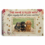 Personalized Photo Dog This Home Is Filled with Kisses Wagging Tails Wet Noses Framed Canvas - Unframed Poster, White, 0.75'' Framed Canvas