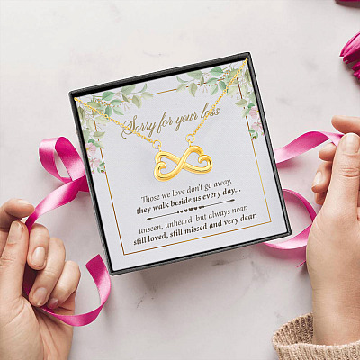 Alternative view of Those We Love Don't Go Away They Walk Beside Us Everyday Infinity Heart Pendant Necklace