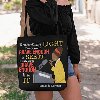 Alternative view of There Is Always Light If Only We're Brave Enough To See It All Over Print Tote - Shoulder Bag