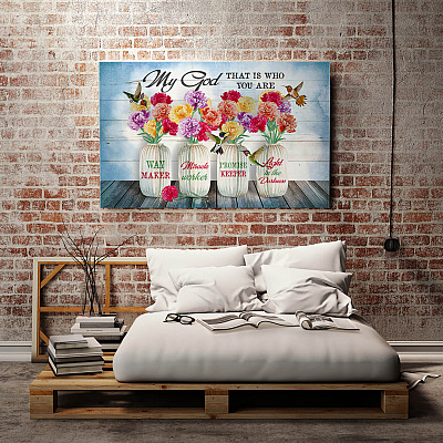 Alternative view of Hummingbird My God that Is Who You Are Way Maker Miracle Worker Framed Canvas - Unframed Poster
