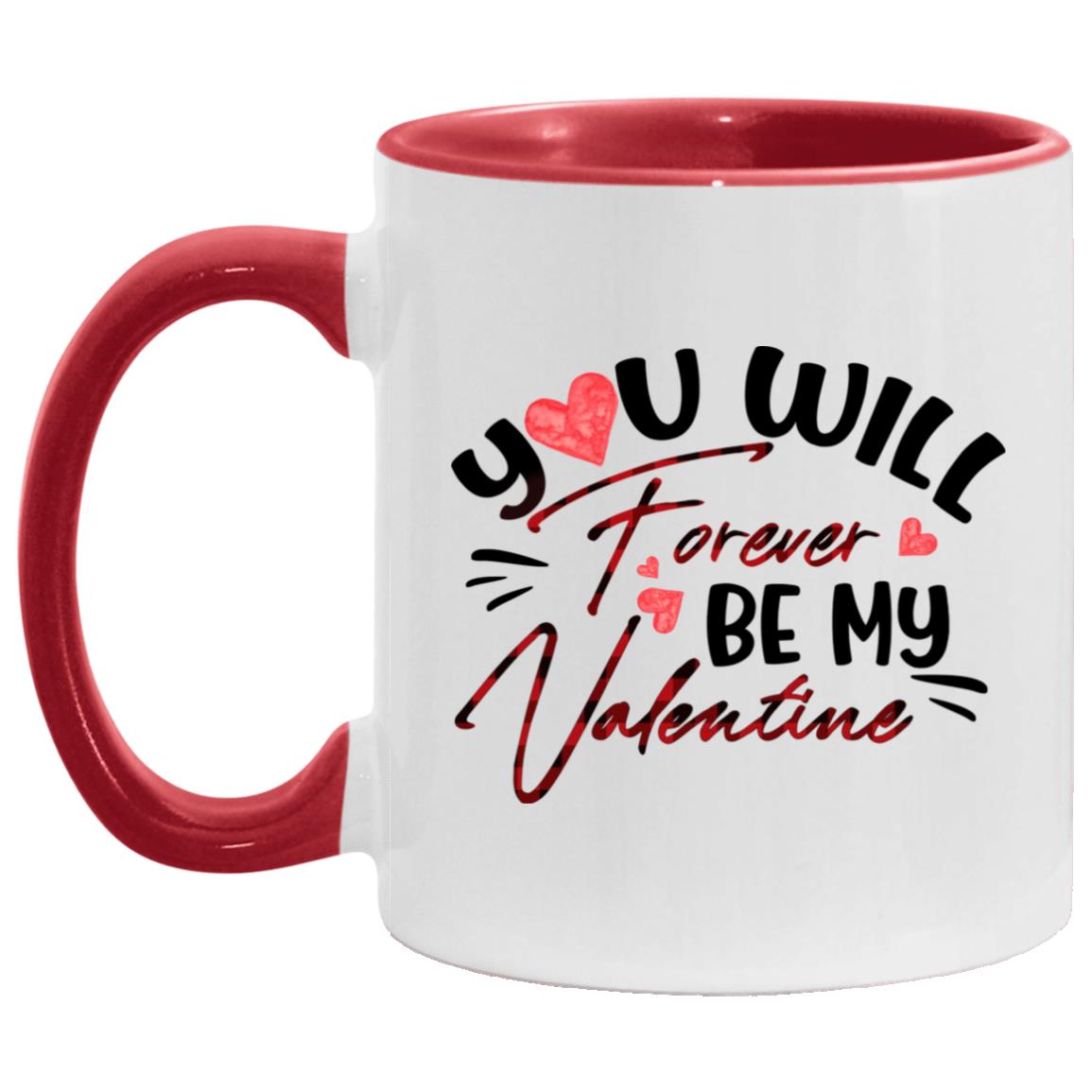 4ever mug, White/Red, 11 oz. Accent Mug