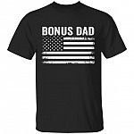 American Bonus Dad Flag T-Shirt, Black, Unisex T-Shirt