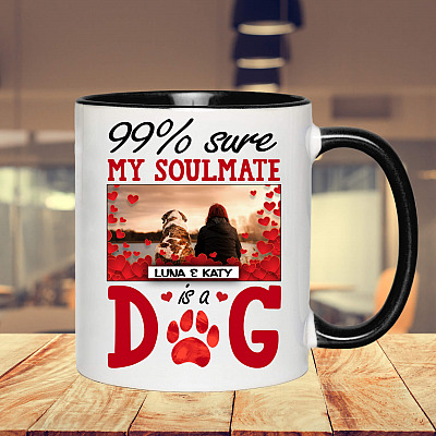 Alternative view of Personalized Photo Dog 99 Percent Sure My Soulmate Is a Dog Dog Mom Gifts Accent Mug