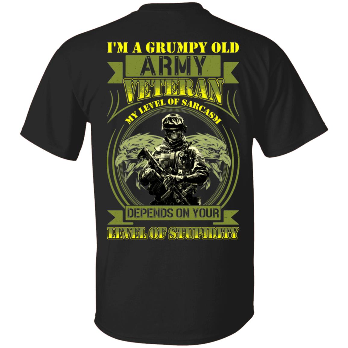 I'm A Grumpy Old Army Veteran, Black, Unisex T-Shirt