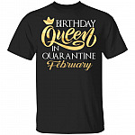 Birthday Queen In Quarantined February T-Shirt - February Girl Shirt, Black, Unisex T-Shirt