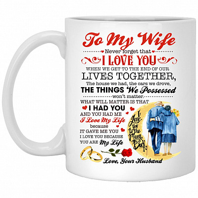 To My Wife Never Forget That I Love, White, 11 oz. White Mug