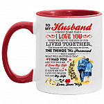 To My Husband Never Forget Accent Mug, White/Red, 11 oz. Accent Mug