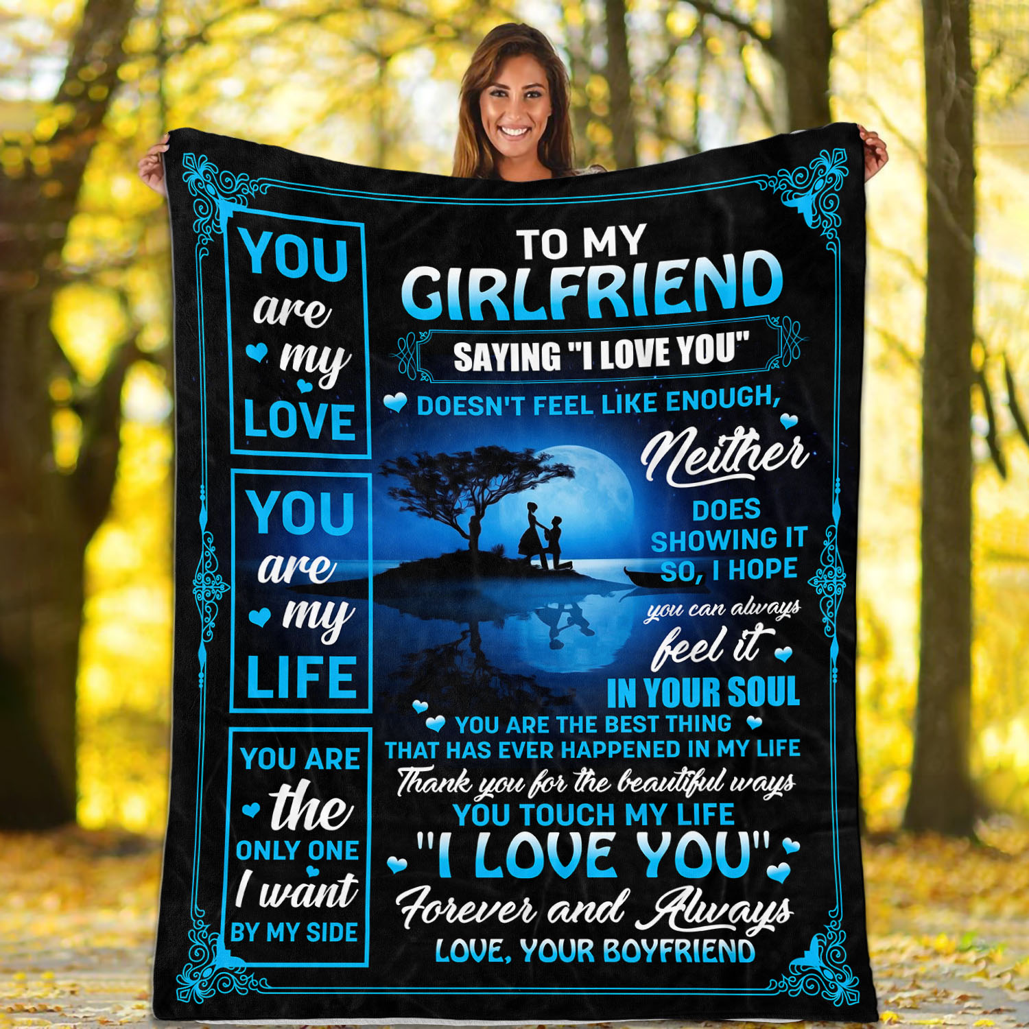 6VT. To My Girlfriend Saying I Love You blanket mockup