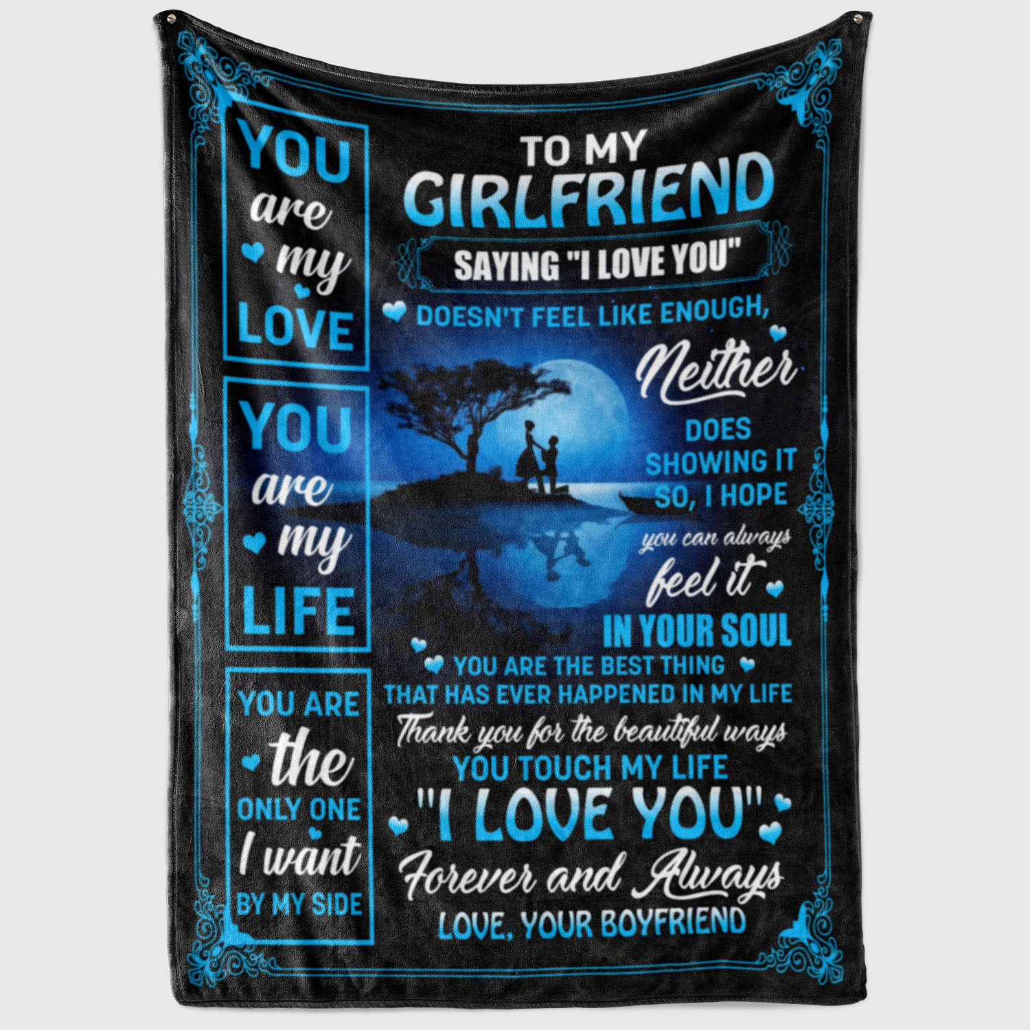 6VT. To My Girlfriend Saying I Love You blanket mockup2