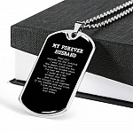 My Forever Husband Read This Anytime You Feel Anxious Dog Tag Pendant Necklace - Dog Tag (Silver)