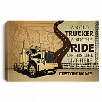 Personalized An Old Trucker And The Ride Of His Life Live Here Framed Canvas - Trucker Husband Unframed Posteranvas - Poster Template (OFFICIAL), White, 0.75'' Framed Canvas Personalized An Old Trucker And The Ride Of His Life Live Here Framed Canvas - Trucker Husband Unframed Posteranvas - Poster Template (OFFICIAL), White, 0.75'' Framed Canvas