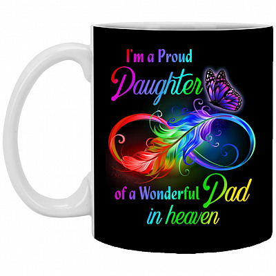 Daughter Dad Mug, Black, 11 oz. White Mug