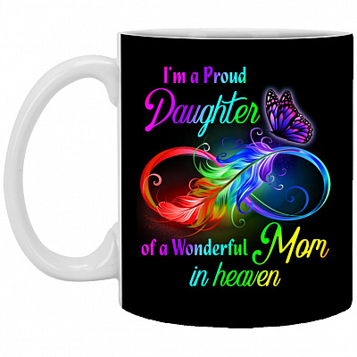 Daughter Mom Mug, Black, 11 oz. White Mug
