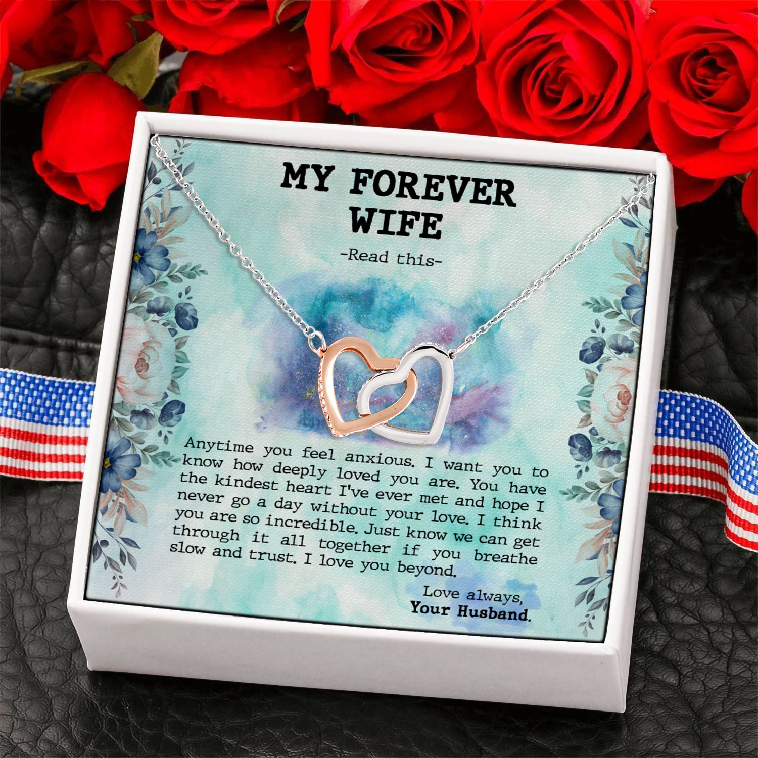 5NH_ My Forever Boy Message Card (1) Interlocking Hearts Necklace 6