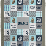 Personalized Little Vik-ing Mink Blanket - Norse Sea Woven Blanket, White, Cozy Plush Fleece Blanket - 50x60