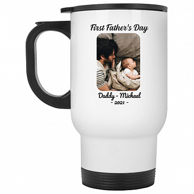 14 oz. White Travel Mug