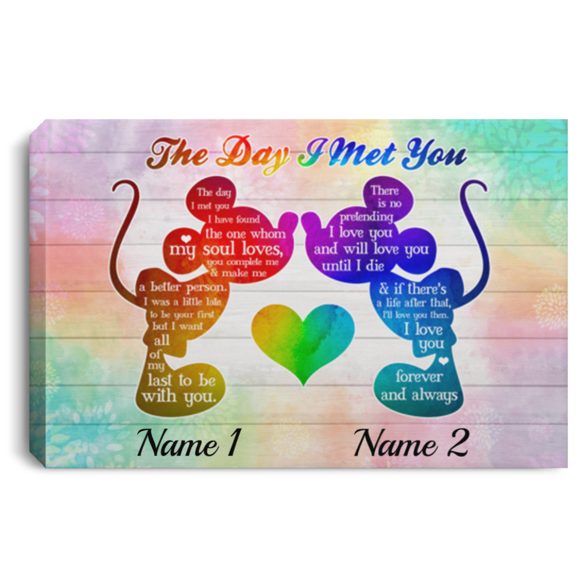 Personalized Gay Couple the Day I Met You LGBT Gift Framed Canvas Prints - Unframed Poster, White, 0.75'' Framed Canvas