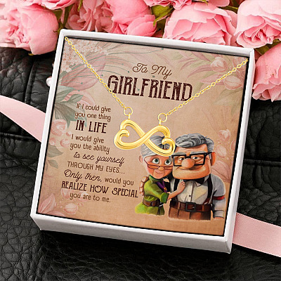 Old Couple to My Girfriend If I Could Give You One Thing in Life Infinity Heart Necklace Gifts