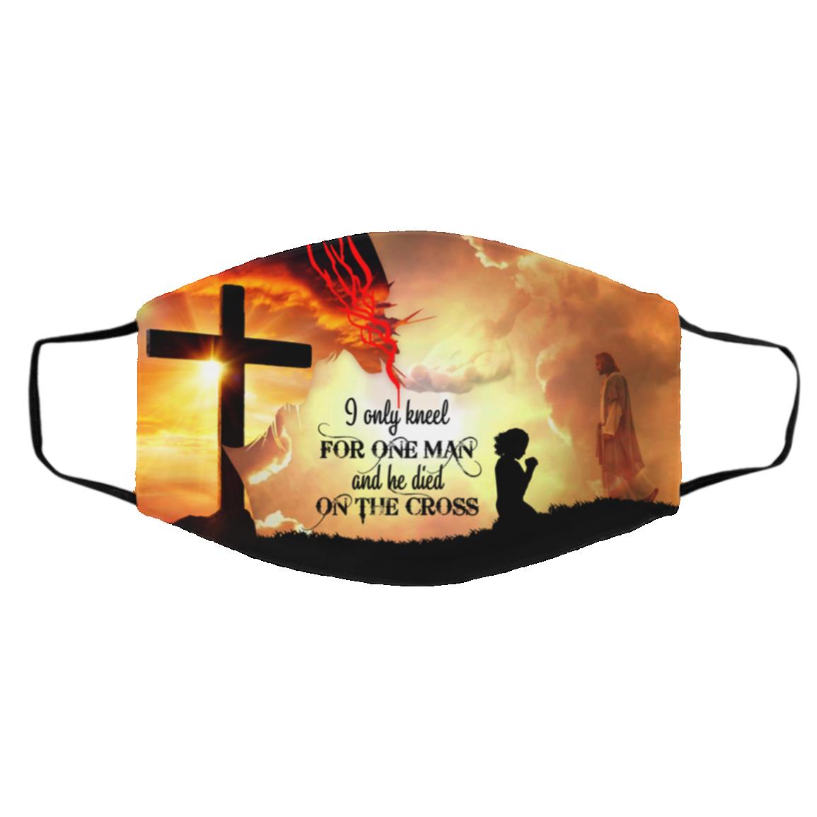 I Only Kneel For One Man, White, Cloth Face Cover – Medium/Large I Only Kneel For One Man, White, Cloth Face Cover – Medium/Large