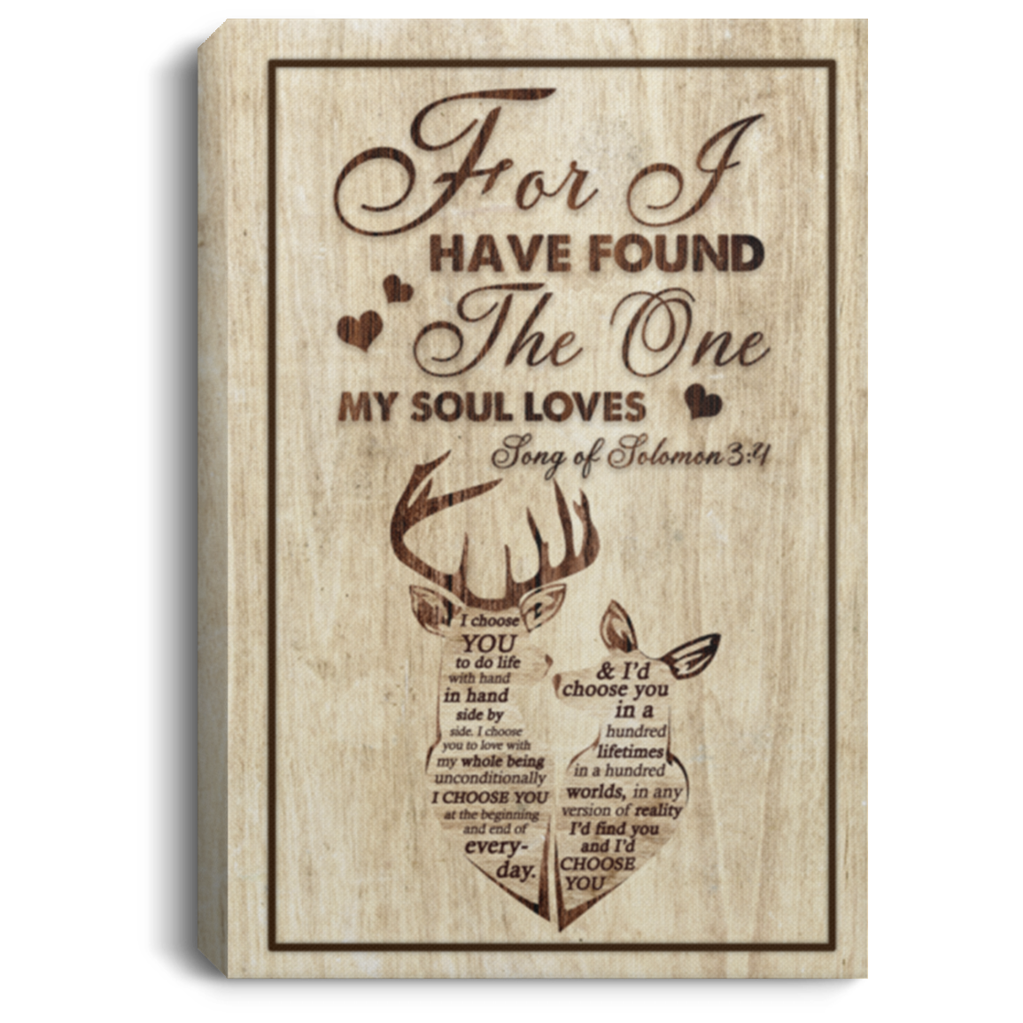 I Have Found The One My Soul Loves Gallery Wrapped Framed Canvas Prints-Unframed Poster-Home Decor Wall Art, White, 0.75'' Framed Canvas