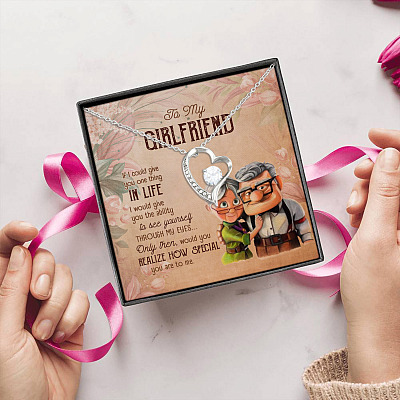 Alternative view of Old Couple to My Girfriend If I Could Give You One Thing in Life Forever Love Necklace Gifts