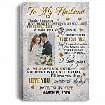 Personalized Photo To Husband I Met You Gallery Wrapped Framed Canvas Prints-Unframed Poster-Decor Wall Art, White, 0.75'' Framed Canvas