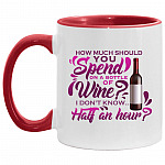 How Much Should You Spend On, White/Red, 11 oz. Accent Mug