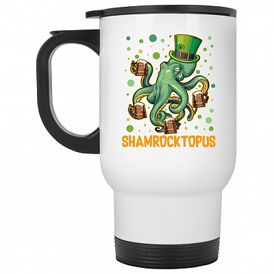 14 oz. White Travel Mug