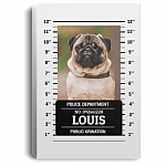Personalized Photo Dog Police Department Public Urination Funny Framed Canvas Prints - Unframed Poster, White, 0.75'' Framed Canvas