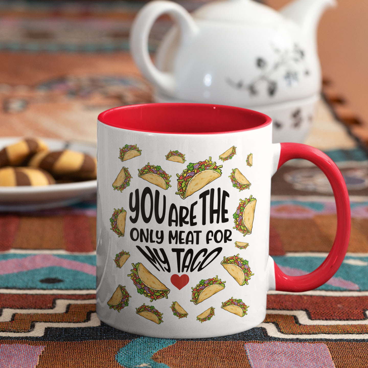 1VT. Only Meat For Taco accent mug mockup