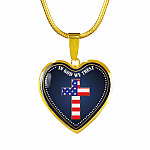 In God We Trust Heart Pendant Necklace - Christian Cross Necklace - Faith Religious Jewelry - Heart Luxury Necklace (Gold Plated)