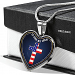 In God We Trust Heart Pendant Necklace - Christian Cross Necklace - Faith Religious Jewelry - Heart Luxury Necklace (Silver)