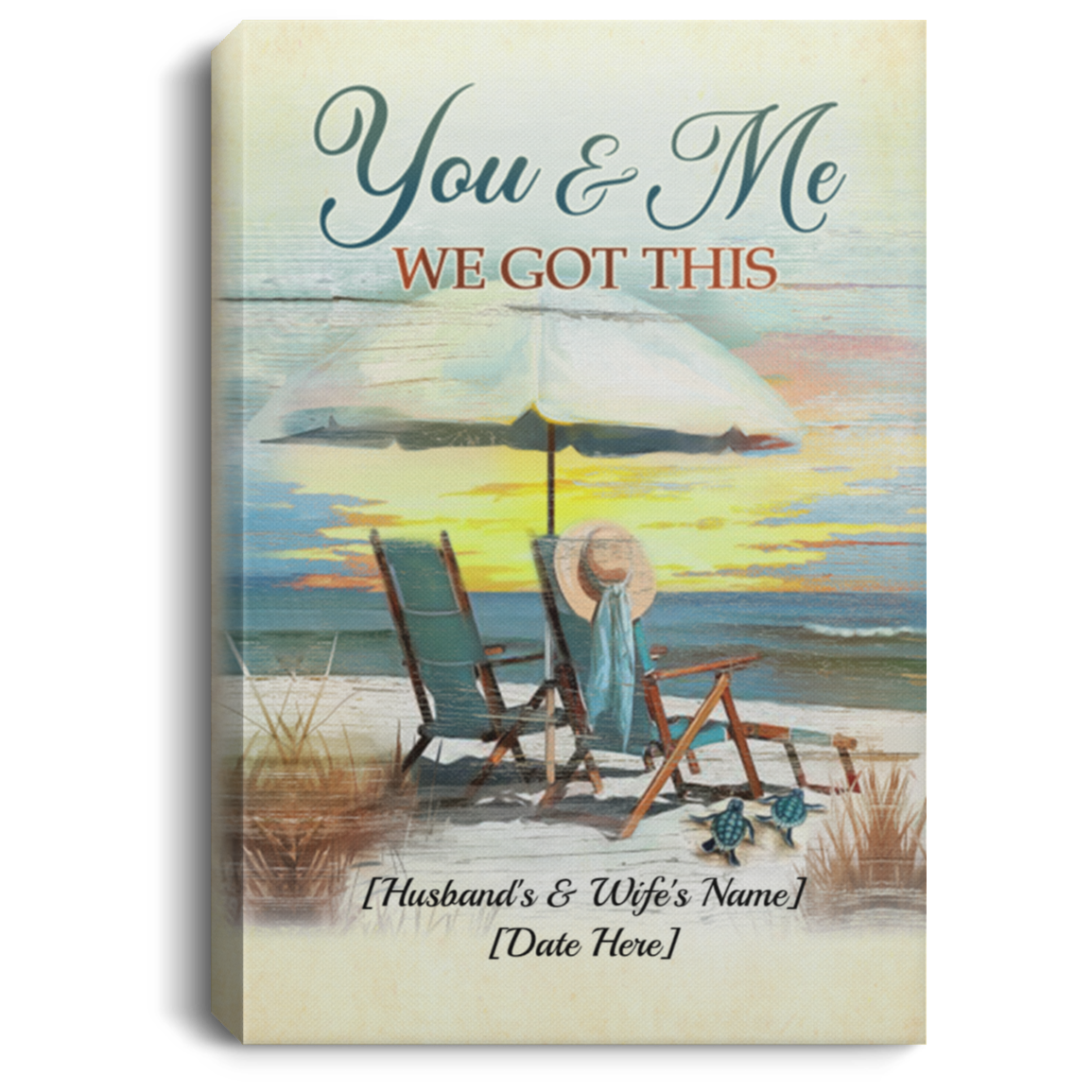 Personalized You And Me We Got This Beach Sunset Gallery Wrapped Framed Canvas Prints - Unframed Poster, White, 0.75'' Framed Canvas Personalized You And Me We Got This Beach Sunset Gallery Wrapped Framed Canvas Prints - Unframed Poster, White, 0.75'' Framed Canvas