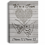 Personalized We're A Team Whatever You Lack I Got You We Will Balance Each Other Out Framed Canvas - Unframed Poster, White, 0.75'' Framed Canvas