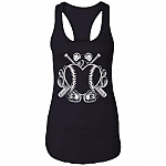 Vintage Baseball Mom, Black, Ladies Racerback Tank