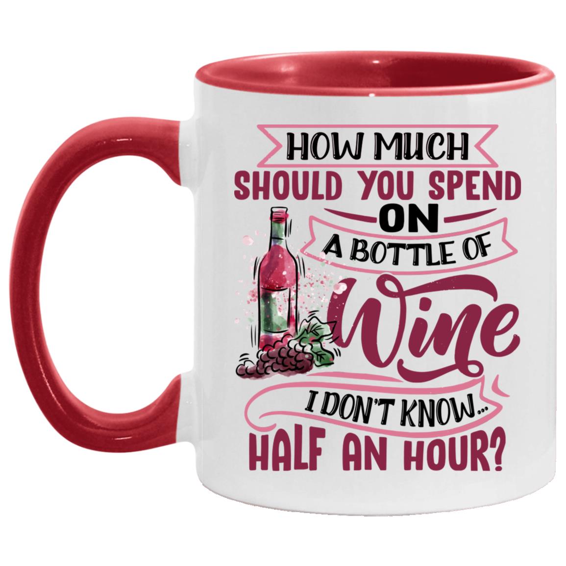 Wine Accent Mug, White/Red, 11 oz. Accent Mug