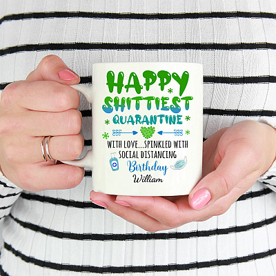 Alternative view of Personalized Shittiest Quarantine Birthday Ceramic Coffee Mug-Beer Stein-Water Bottle-Color Changing Mug