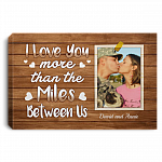 Personalized Photo More Than The Miles Between Us Gallery Wrapped Framed Canvas Prints - Unframed Poster, White, 0.75'' Framed Canvas