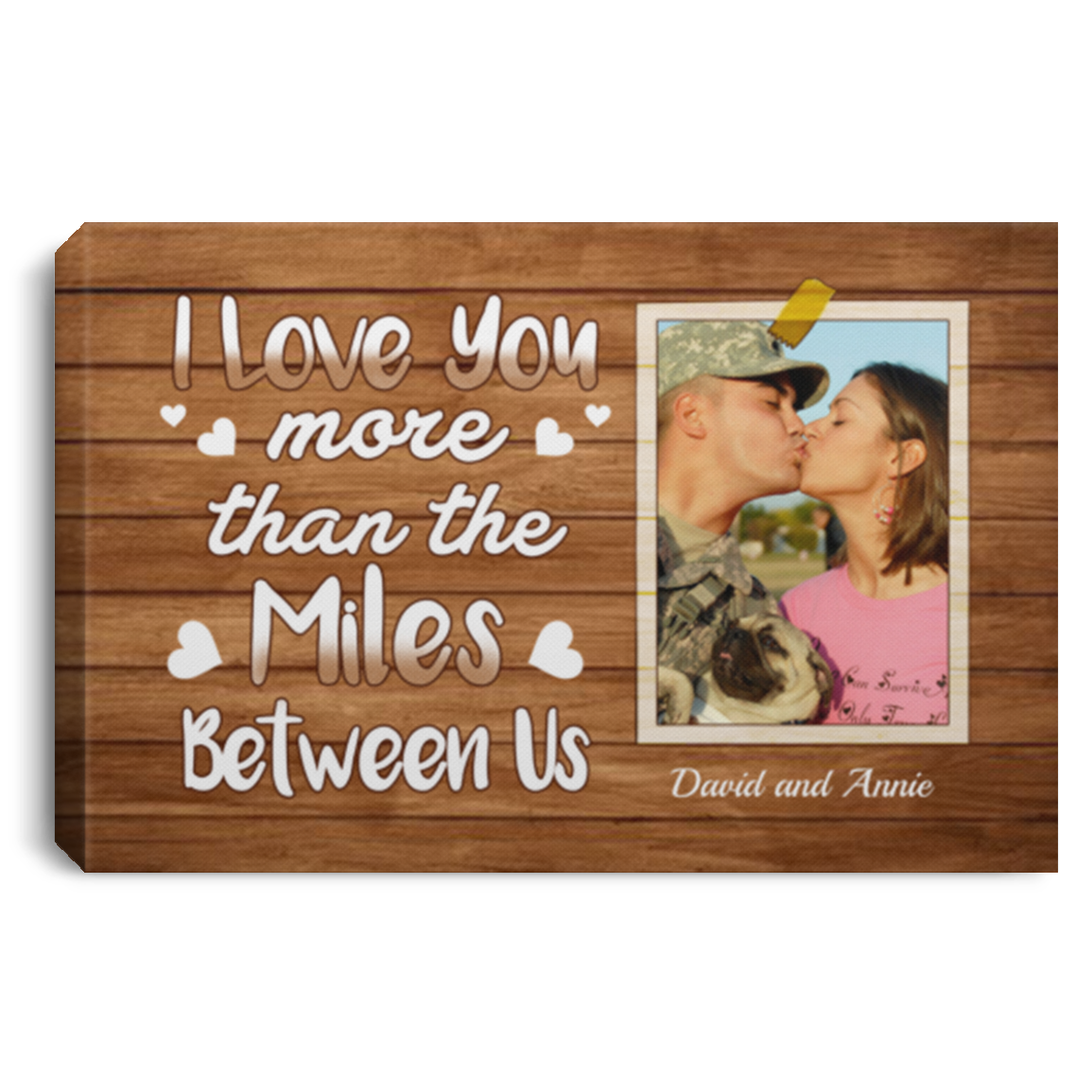 Personalized Photo More Than The Miles Between Us Gallery Wrapped Framed Canvas Prints - Unframed Poster, White, 0.75'' Framed Canvas
