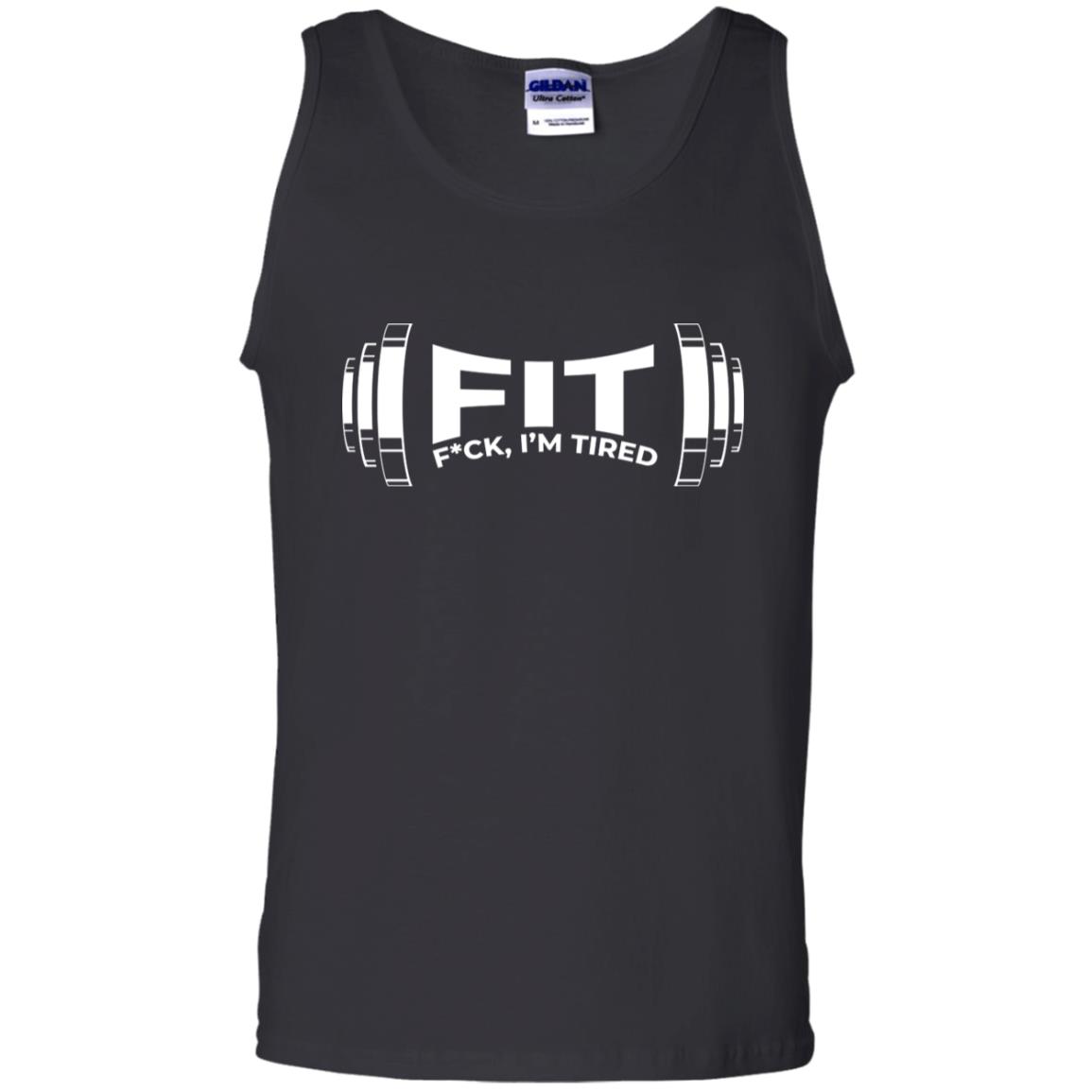Fit Fuck I'm Tired Funny Saying, Black, Unisex Tank Top
