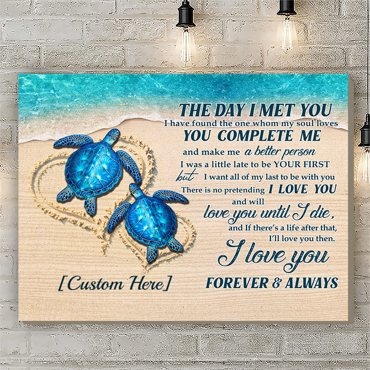 5VT. The Day I Met You Turtle Couple Personalized mk1