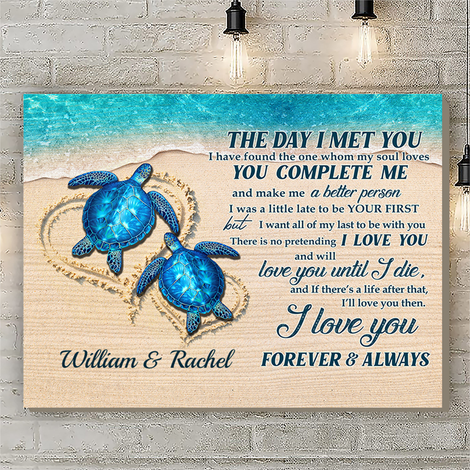 5VT. The Day I Met You Turtle Couple Personalized mk2 - Playball #002a3a