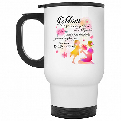 14 oz. White Travel Mug