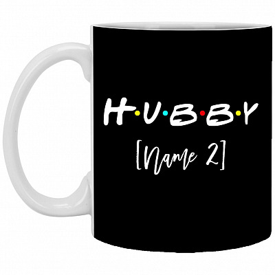Personalized Hubby Mug, Black, 11 oz. White Mug