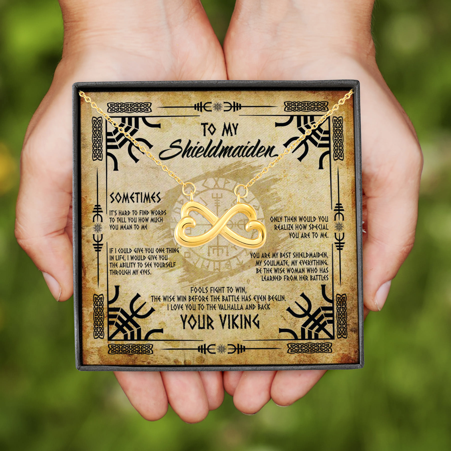 5BN. My Shieldmaiden (7) copy Infinity Heart Necklace (Gold)