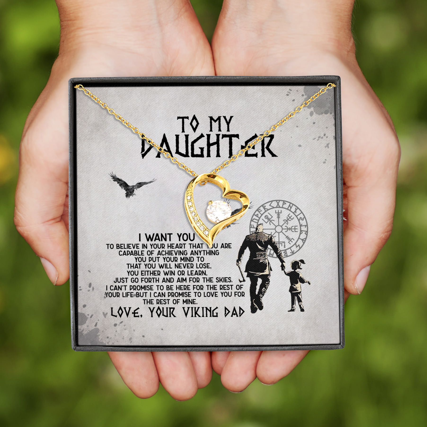 6BN. My Viking Daughter(3) Forever Love Necklace (Gold)